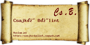 Csajkó Bálint névjegykártya