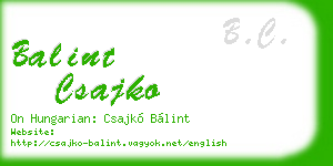 balint csajko business card