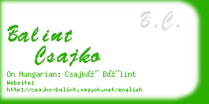 balint csajko business card